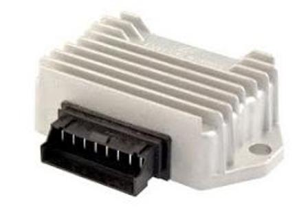 REGOLATORE DI TENSIONE 12VOLT - C.A/C.C - C/INTERMITTENZA 10Wx2 +2W - 8 FASTON per APRILIA-DERBI-PIAGGIO-GILERA-CAGIVA-ITALJET 50CC CODICE : [ SGR-168390 ]